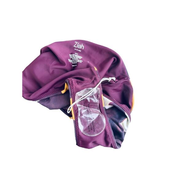 Ziah by St Agni 90s High Waist Joan Purple Camo Print Bikini Bottom Size 8 - Picture 7 of 10